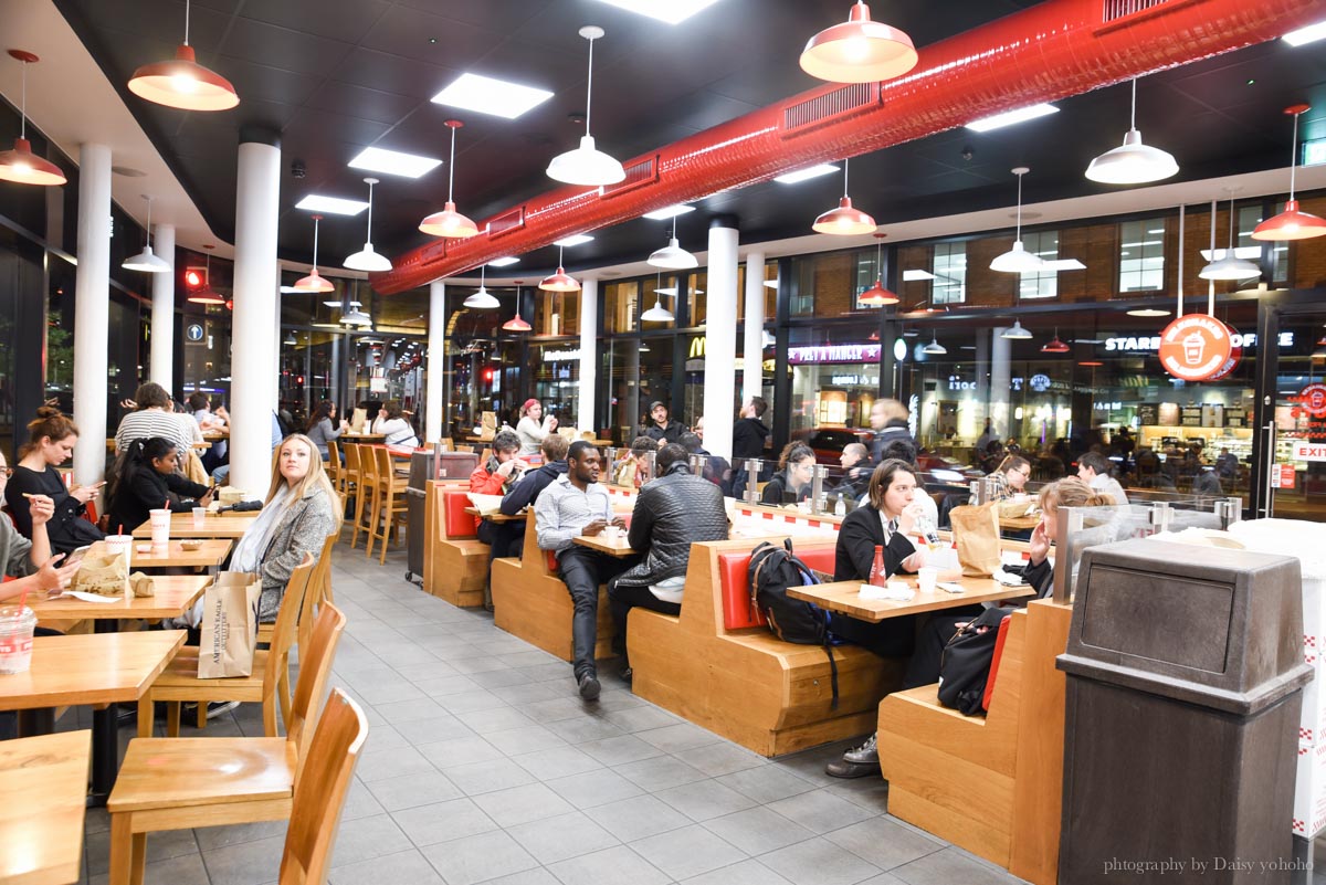 kingcross, 倫敦美食, 英國連鎖速食餐廳, 倫敦自由行, 英國自助旅行, 歐洲旅遊, 歐洲自助旅行, five guys, 黛西優齁齁 Five Guys 店內裝潢