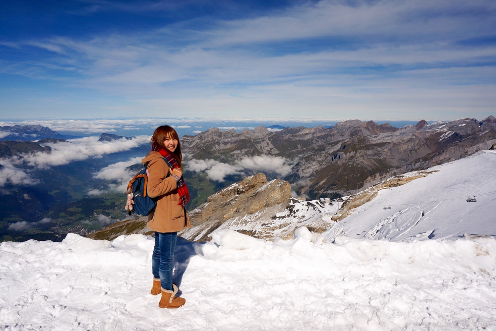 titlis, 鐵力士山, 瑞士自由行, 瑞士自助旅行, 瑞士纜車, 旋轉纜車, 英格堡, 山中湖泊, 下雪