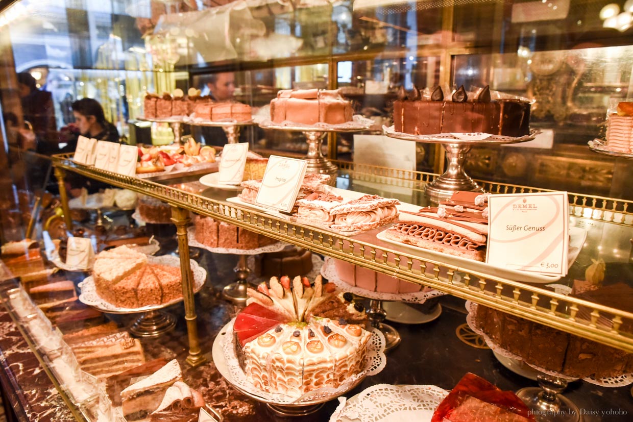 DemelCafe, 德梅爾蛋糕店, 維也納咖啡館, 維也納美食, 維也納下午茶, 熱巧克力, 沙赫蛋糕, 沙河蛋糕