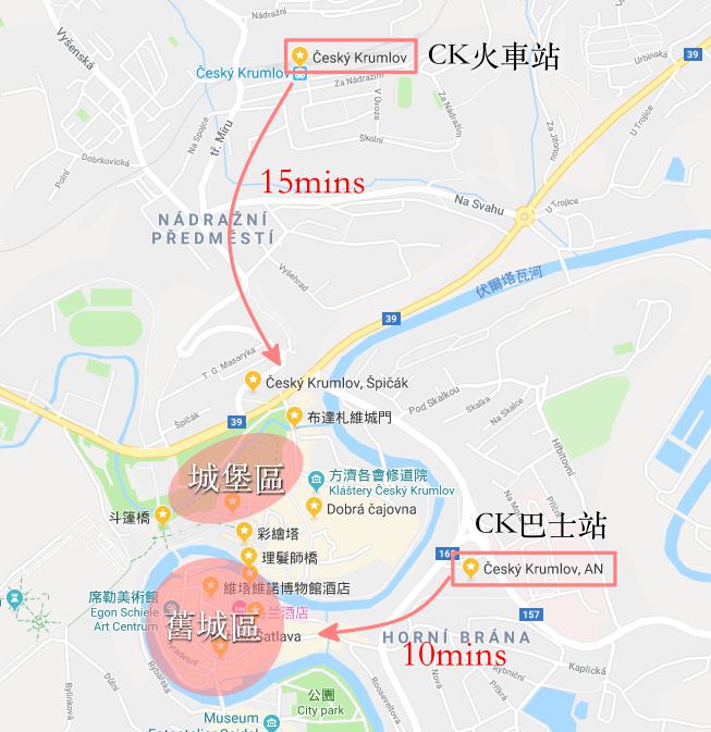 ck小鎮, 捷克, 庫倫洛夫交通, CK小鎮地圖