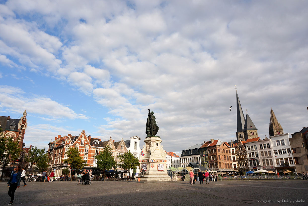 根特一日遊, 比利時根特, Vrijdagmarkt, 星期五廣場 Jacob雕像, 根特景點, 比利時旅遊, 比利時自助