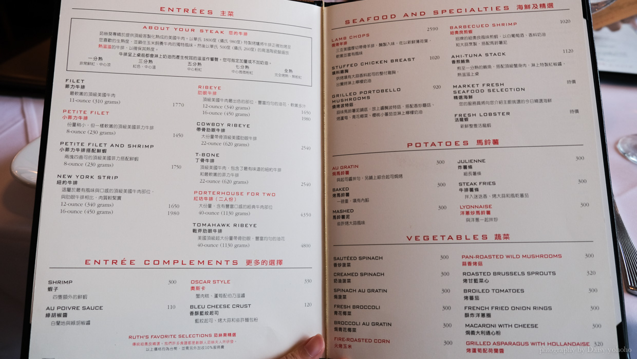 Ruth's Chris, 茹絲葵菜單, U.S. Prime牛肉, 牛排餐廳, 生日大餐, 茹絲葵經典牛排館, 中山國中站, 民生東路