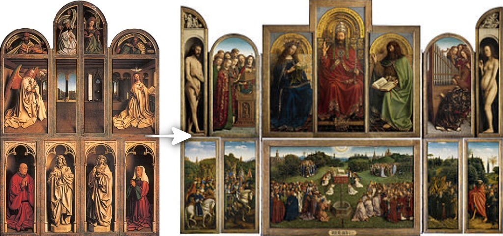 根特祭壇畫(Ghent Altarpiece),又名神秘羔羊之愛(Adoration of the Mystic Lamb) 根特祭壇畫(Ghent Altarpiece),又名神秘羔羊之愛(Adoration of the Mystic Lamb)