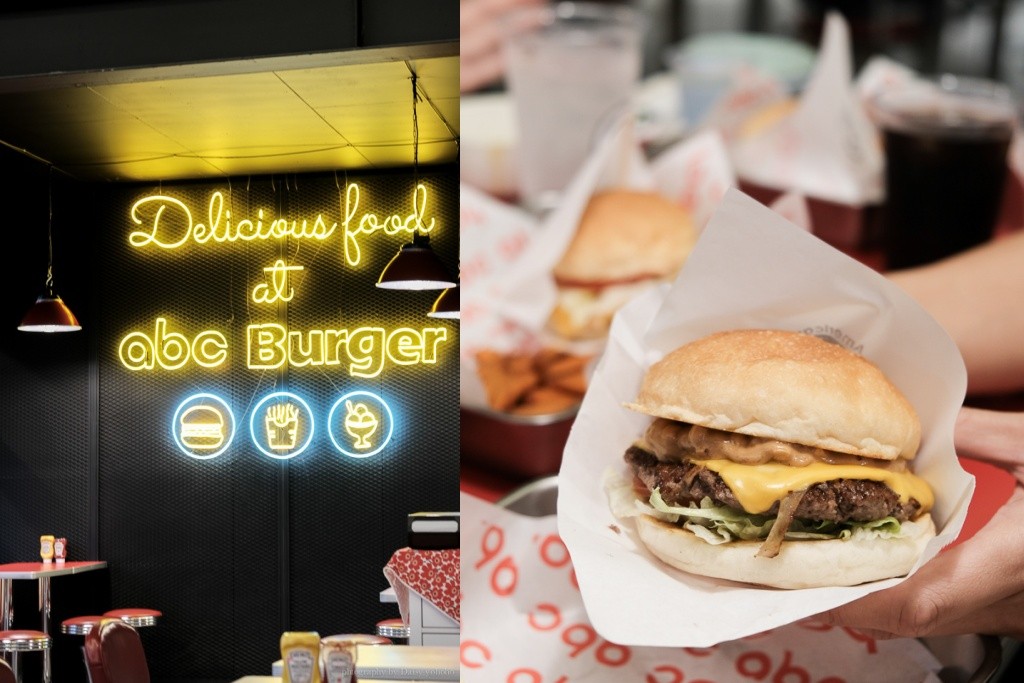 abc Burger 美式復古裝潢設計，juicy漢堡搭配美國來的 JIF 花生醬好香濃！