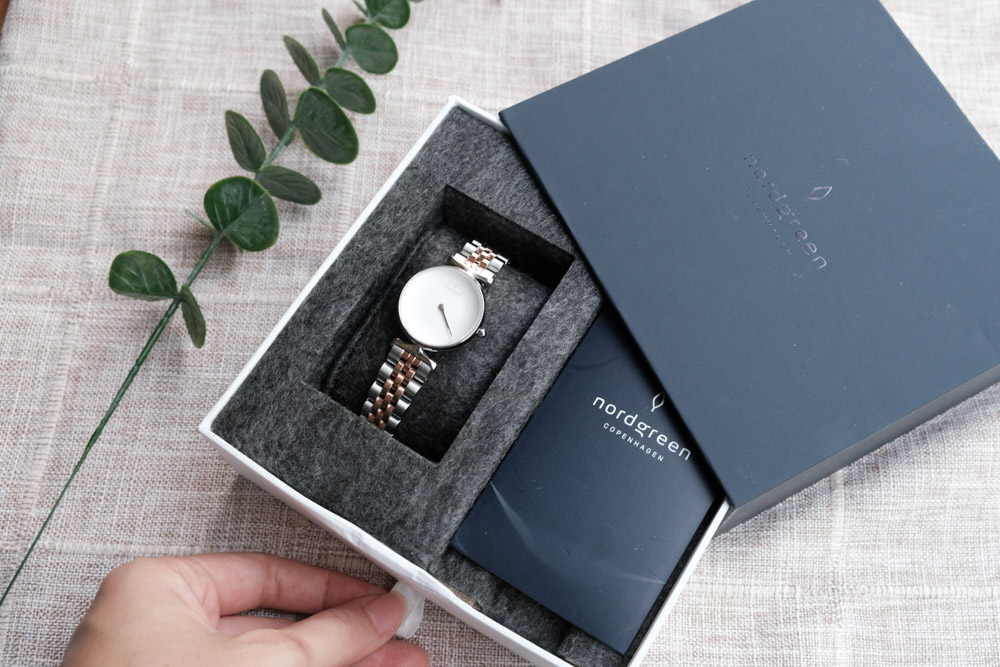 nordgreen Unika, 白錶盤, 玫瑰金五珠精鋼, 玫瑰金錶帶, 北歐手錶推薦, 丹麥設計