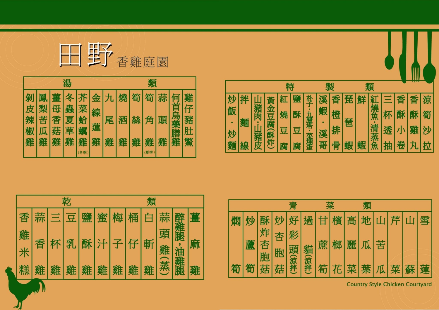 阿蓮美食｜田野香雞庭園店菜單, 大崗山土雞城美食