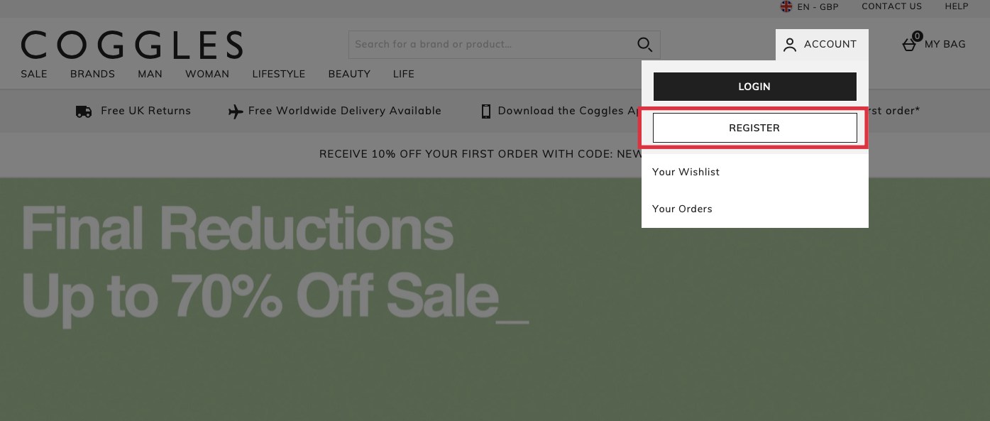 COGGLES有什麼，英國精品購物推薦, 會員註冊教學
